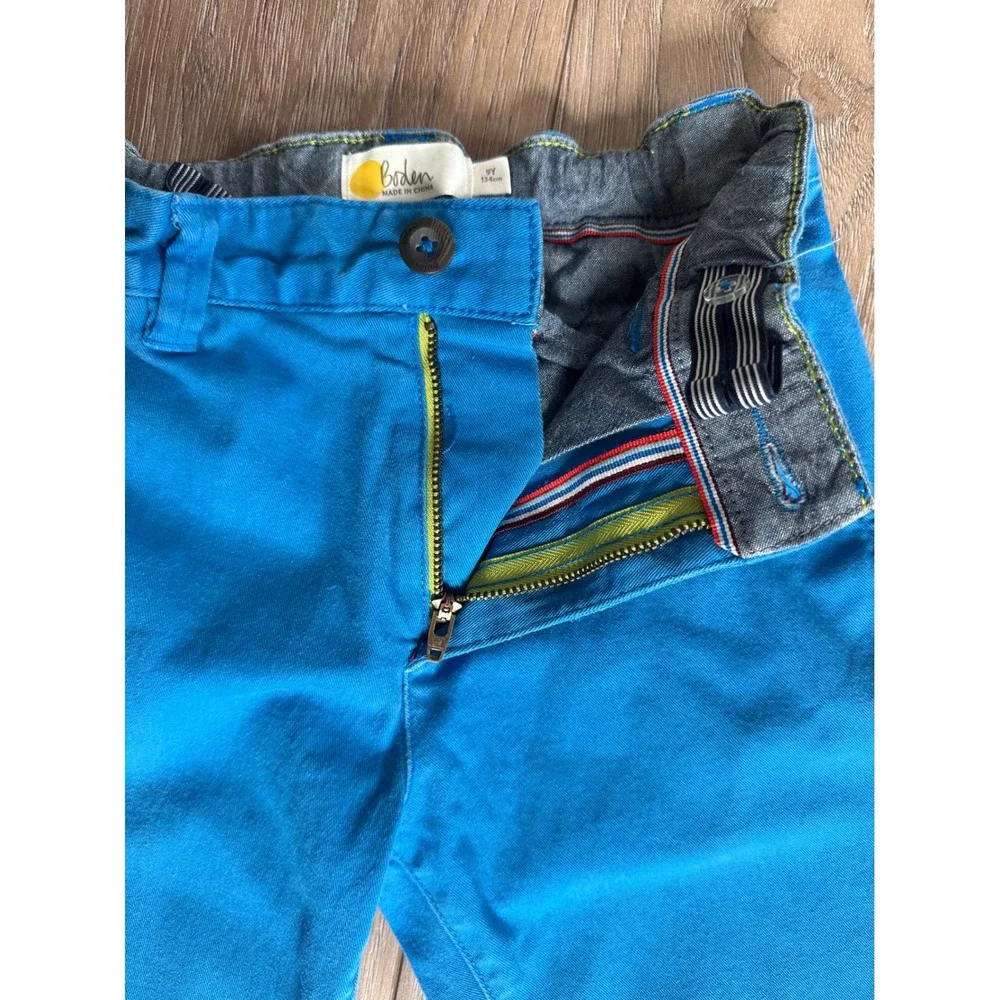 Mini Boden Boys Electric Blue Chino Pants Slim Straight Size 9Y Artsy Preppy